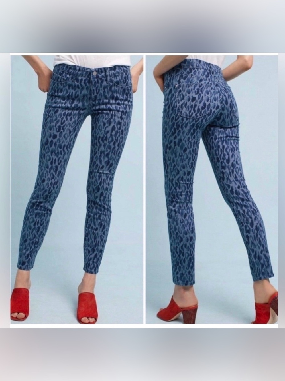 Anthropology- Pilcro And The Letterpress Mid Rise Leopard Jeans